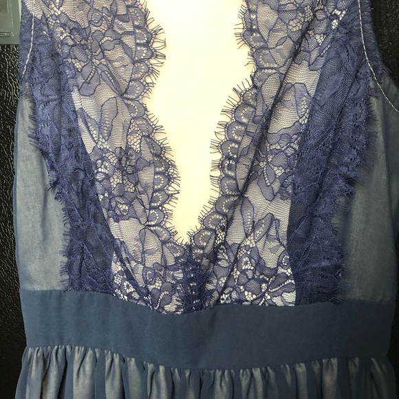 Elise Ryan Sleeveless Lace Mini Dress Blue 2 XS - Picture 3 of 4